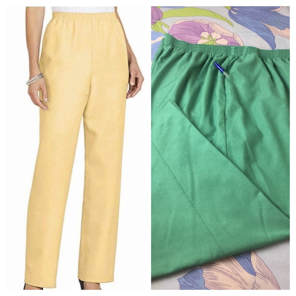 NWOT Alfred Dunner Green Dressy Trousers 24W